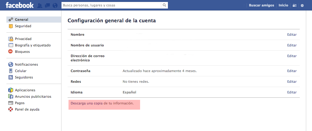 cambiar perfil a página de facebook